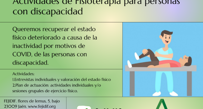 Programa de Fisioterapia y ejercicio físico adaptado para personas con discapacidad confinadas.