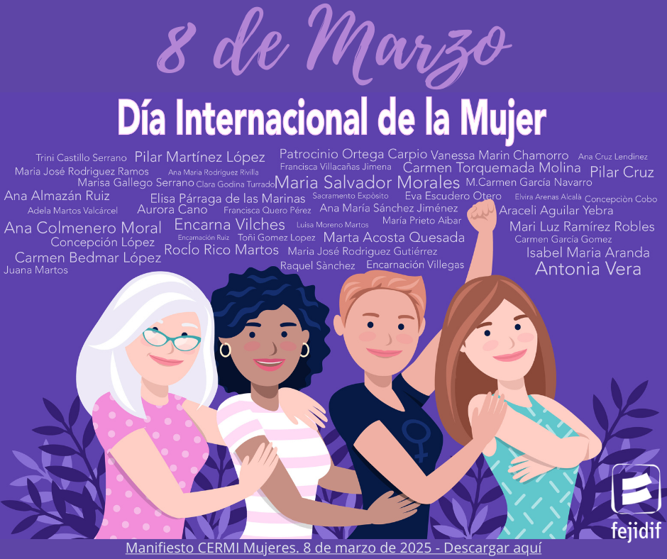 8 de marzo - Día Internacional de la Mujer. Descargar aquí el manifiesto del CERMI
